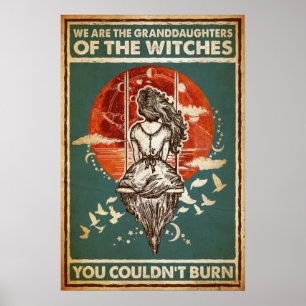 Poster Halloween Nous Sommes Petites-Filles Des Sorcières