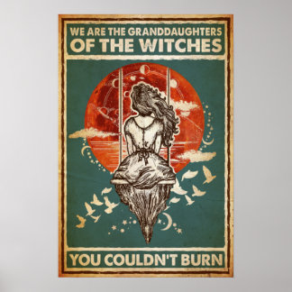 Poster Halloween Nous Sommes Petites-Filles Des Sorcières