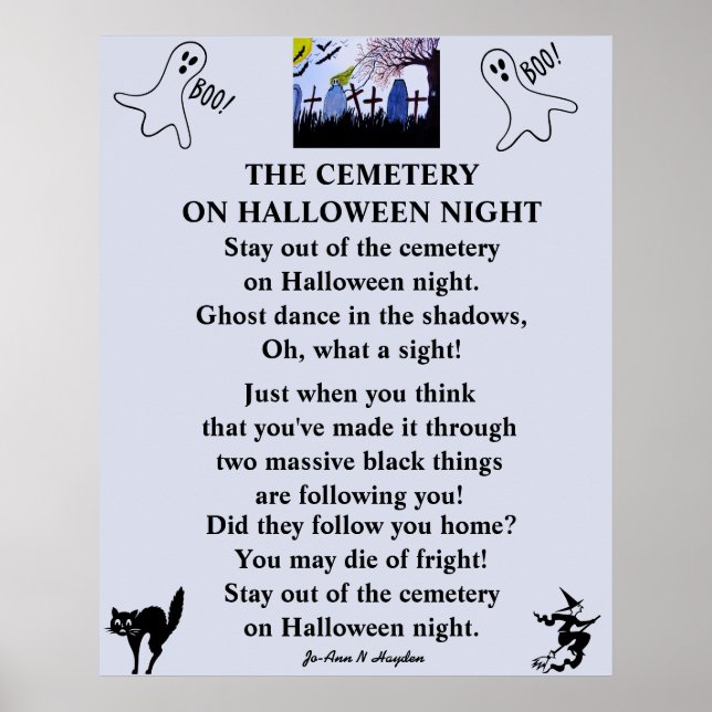 POSTER HALLOWEEN NUIT AU CIMETIÈRE (Devant)