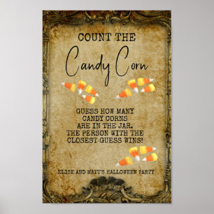 Poster Halloween partie jeu Compter le Corn Candy
