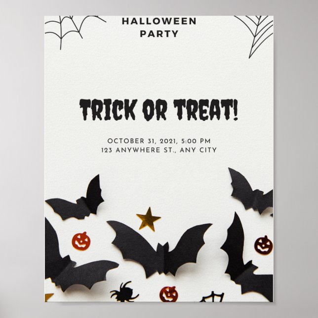 Poster Halloween Party Trick or Treat 31 Octobre 2021 (Devant)