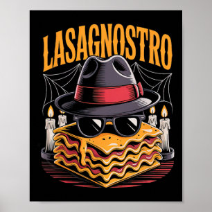 Poster Halloween Pasta Mème Mafia Parodie Funny Lasagna A
