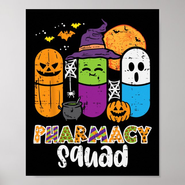 Poster Halloween Pharmacy Squad PIlls Costume Pharmaciste (Devant)