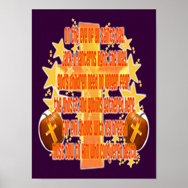 Poster Halloween pour les chrétiens (Poème) (Devant)