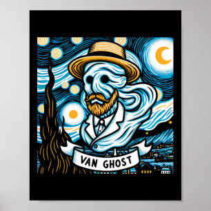 Poster Halloween professeur d'art fantôme