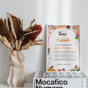 Poster Halloween Retro Super 1er anniversaire heure Capsu