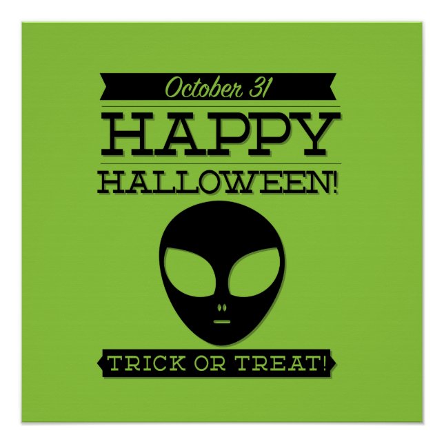 Poster Halloween rétro typographique (Devant)