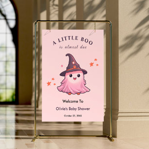 Poster Halloween rose Un Petit Baby shower Boite Accueil