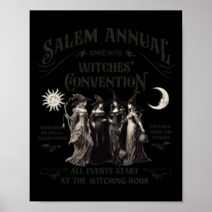 Poster Halloween Salem Witches Convention Witch Party Sin