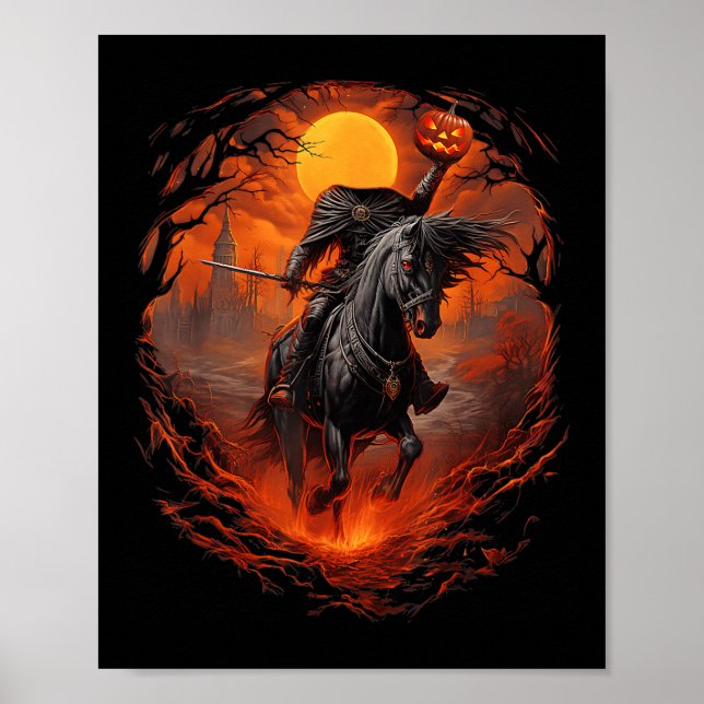 Poster Halloween sans tête Citrouille sans tête (Devant)