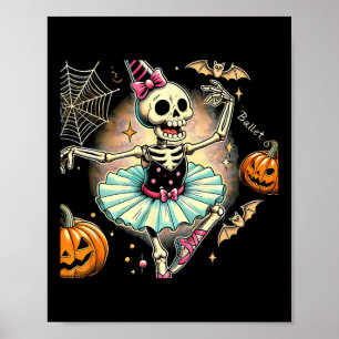 Poster Halloween Skeleton Ballet Danse Ballerina