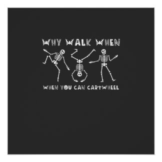 Poster Halloween Skeleton Cartwheel