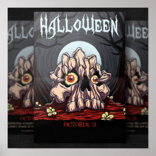 Poster Halloween Skull and Zombie Claw