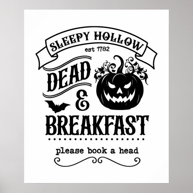 Poster Halloween Sleepy Hollow Citrouille Déplaisant (Devant)