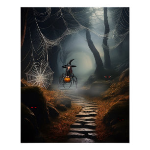 Poster Halloween sorcier d'araignée