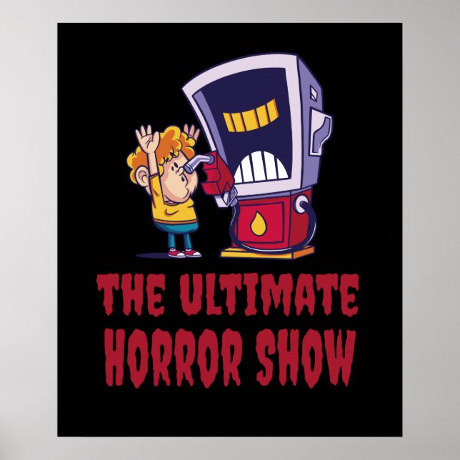 Poster Halloween - Spectacle d'horreur à la station-servi (Devant)