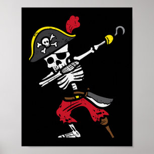 Poster Halloween Squelette Pirate Dab Costume garçon Enfa