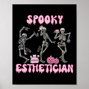 Poster Halloween squelette Thérapie de la peau Esthétique