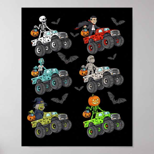 Poster Halloween Squelette Zombie équitation Monster Cami (Devant)