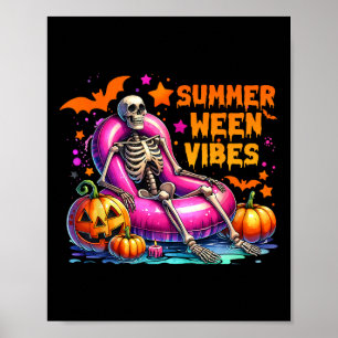 Poster Halloween Summerween Vibes vacances été Skeleto