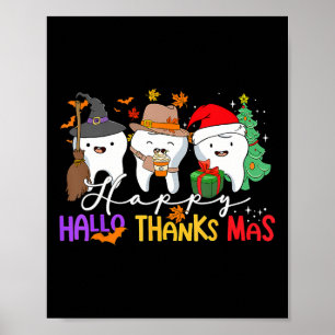 Poster Halloween Thanksgiving Noël Enfants Hommes De