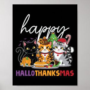 Poster Halloween Thanksgiving Noël Hallothanksmas Ca
