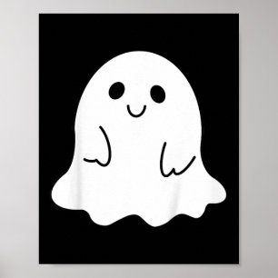 Poster Halloween Toddler Fantôme De Boo Avec Une Bow Girl