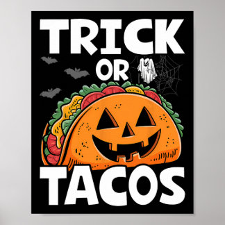 Poster Halloween Trick Ou Tacos Costume Alimentaire Mexic