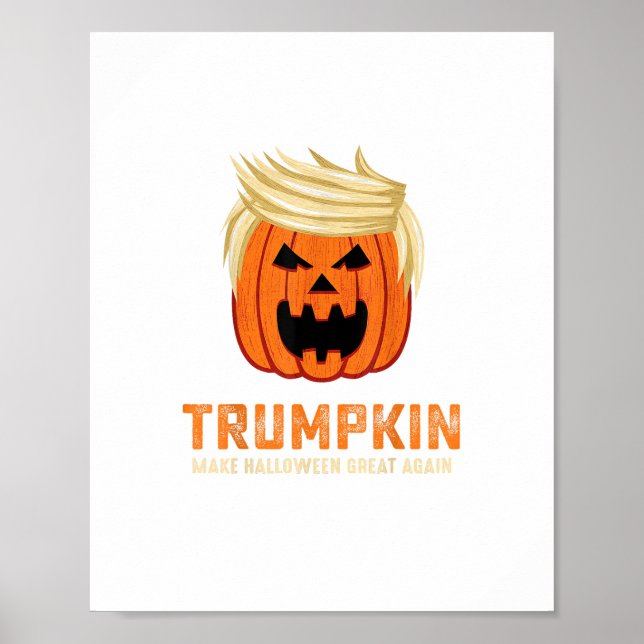 Poster Halloween Trumpkin Funny - Éffrayant Slogan parodi (Devant)