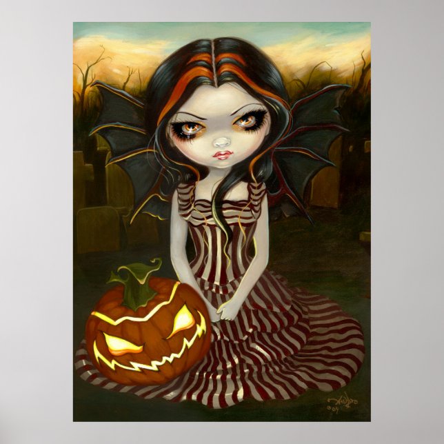 Poster Halloween Twilight gothique citrouille Art Imprime (Devant)