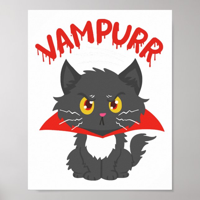 Poster Halloween Vampire Cat (Devant)