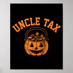 Poster Halloween Vintage Oncle Taxe Citrouille Soky Farce