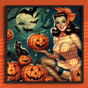 Poster Halloween vintage vers le haut