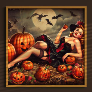 Poster Halloween vintage vers le haut
