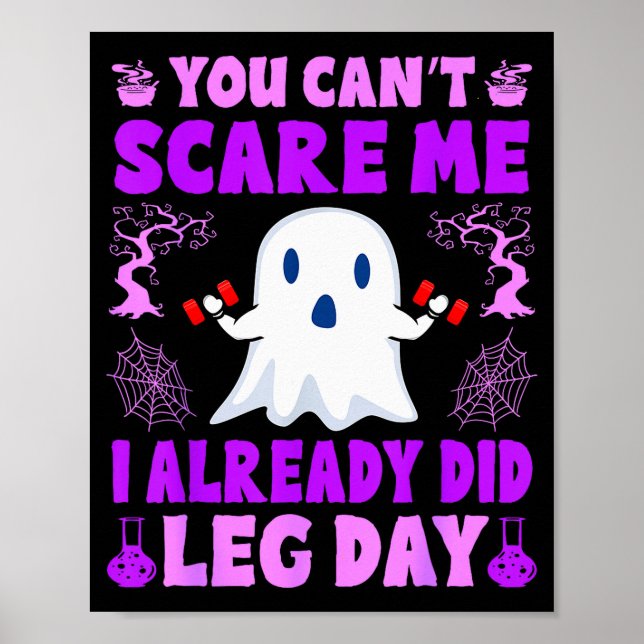 Poster Halloween Workout Women Ghost Training With Dumbbe (Devant)