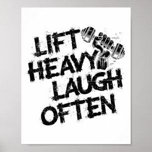 Poster Halterophile de musculation soulève lourd, rit sou