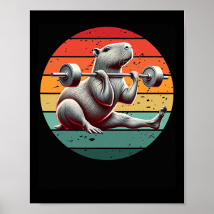 Poster Haltérophilie Rétro Drôle de Fitness Entraînement