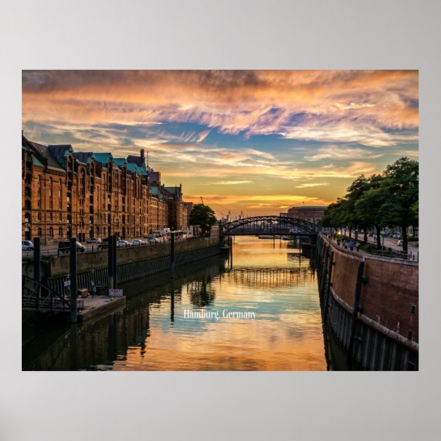 Poster Hambourg, Allemagne, Speicherstadt (Devant)