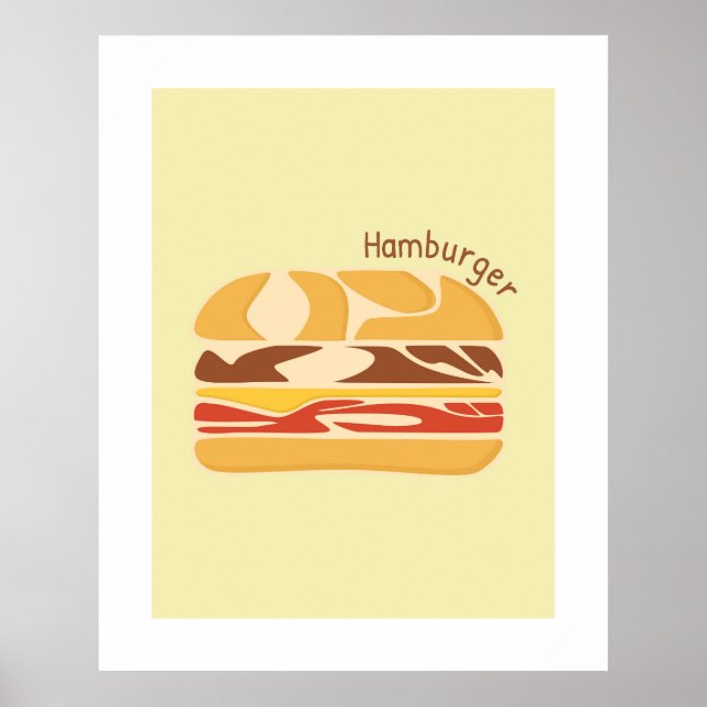 Poster Hamburger en Kanji japonais/Hiragana Wall Art (Devant)