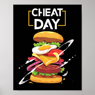 Poster Hamburger Lover Cadeau Fast Food Gym Entraînement 