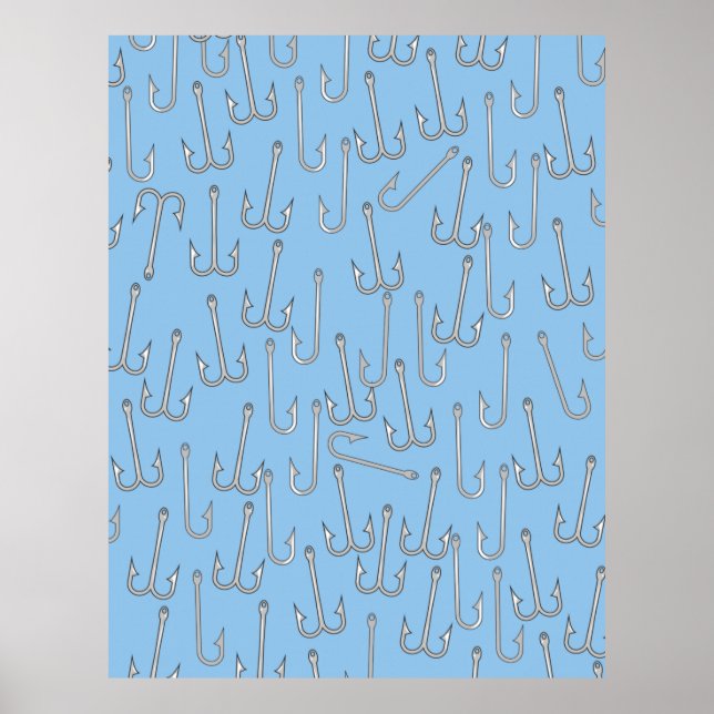 Poster hameçons de pêche vintages (Devant)