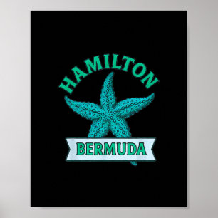 Poster Hamilton Bermudes étoile de poisson voyage vacance