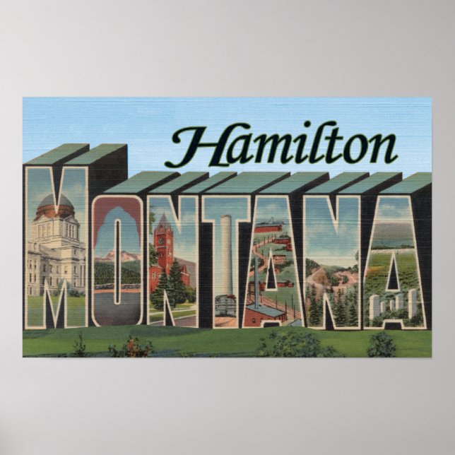 Poster Hamilton, Montana - Scènes de grandes lettres (Devant)