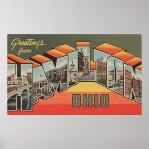 Poster Hamilton, Ohio - Scènes de grandes lettres