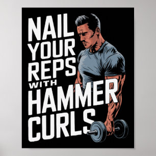 Poster Hammer Curls Bodybuilding Fitness Fitness Gym
