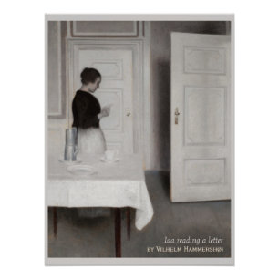 Poster Hammershøi Ida reading a letter CC0695