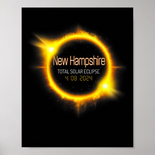 Poster Hampshire Total Solar Eclipse America 04.08 avril.