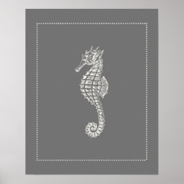 Poster Hamptons Style Seahorse