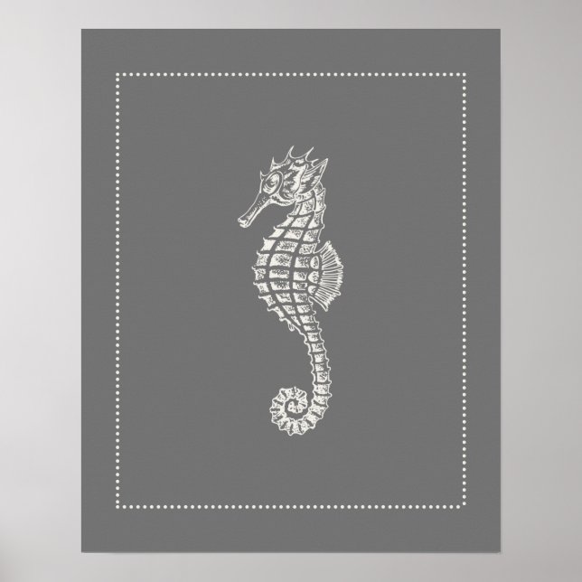Poster Hamptons Style Seahorse (Devant)