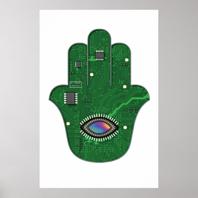 Poster Hamsa numérique (Devant)